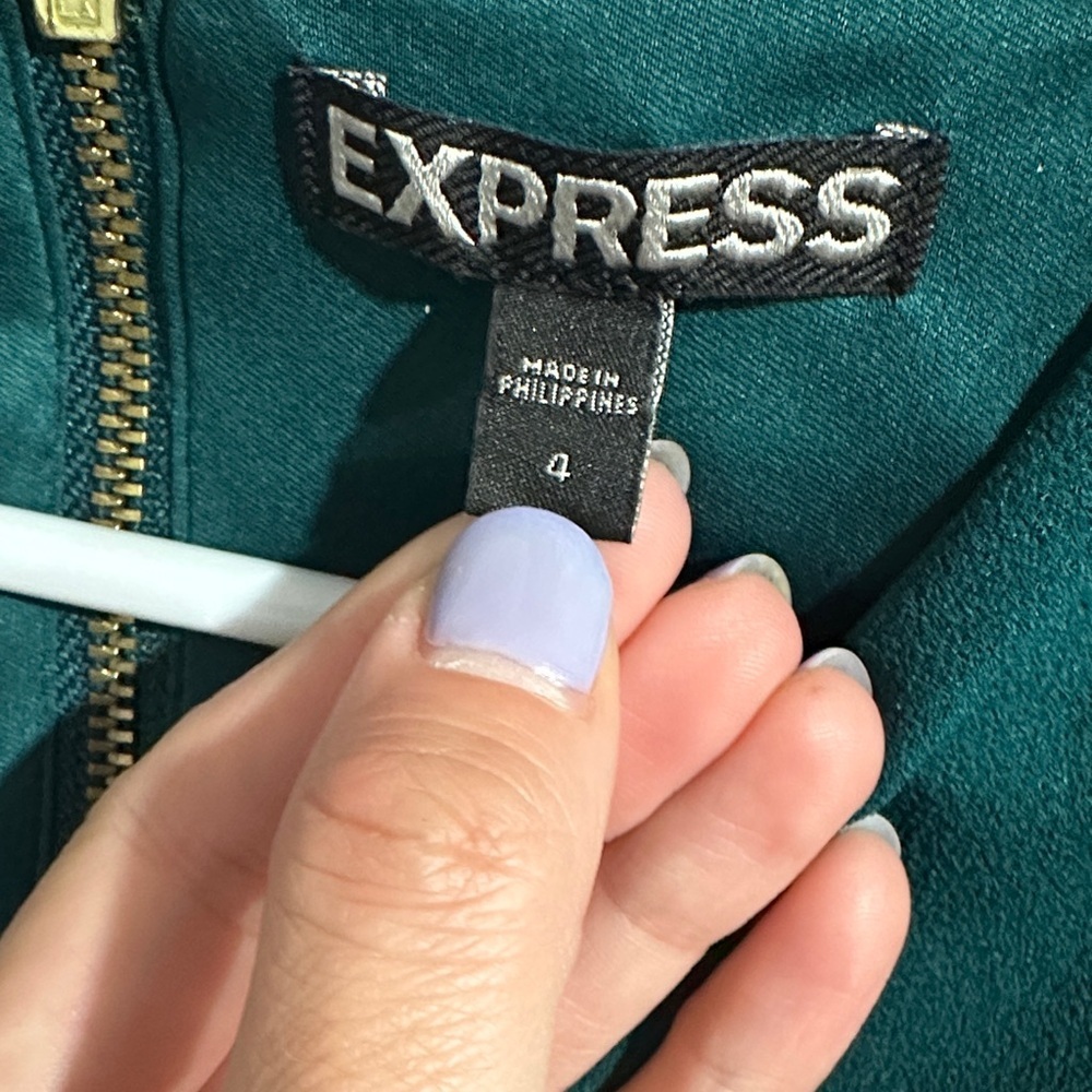 *EXPRESS* Teal Cold-Shoulder Dress Size 4 - Picture 9 of 9